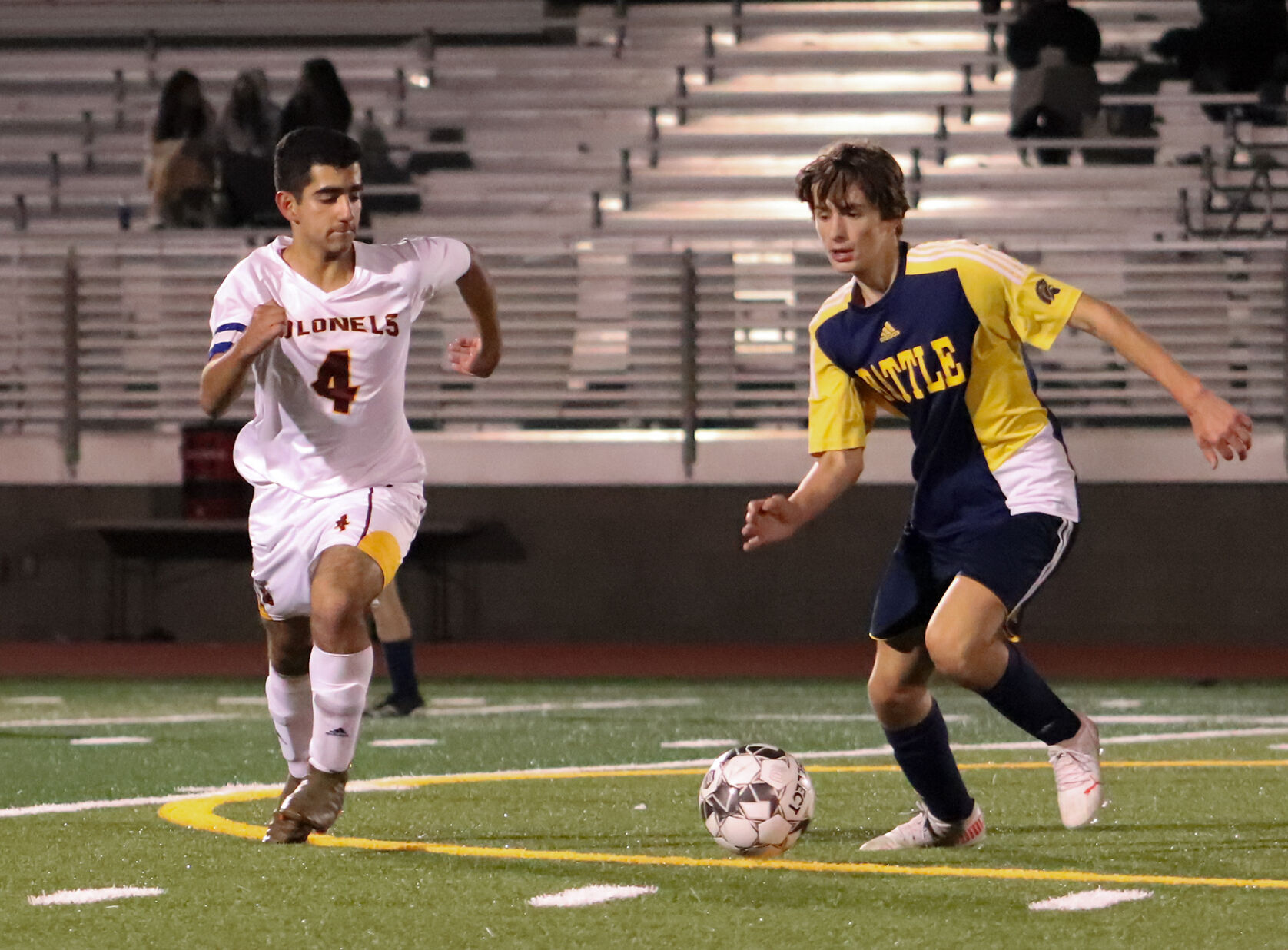 Linn Becevic attempts to outrun Marco Afane